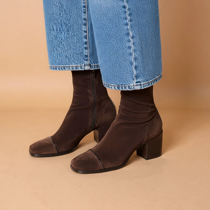 Rose Square Toe Heeled Boots | Elegant Style with Everyday Comfort