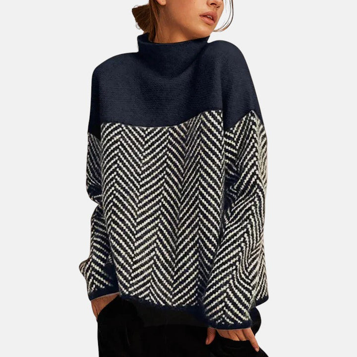 Eva | Herringbone Knit Sweater