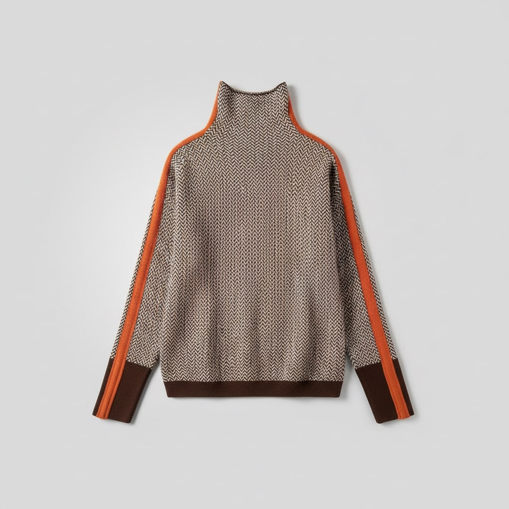 Elara | Turtleneck with Contrasting Stripes