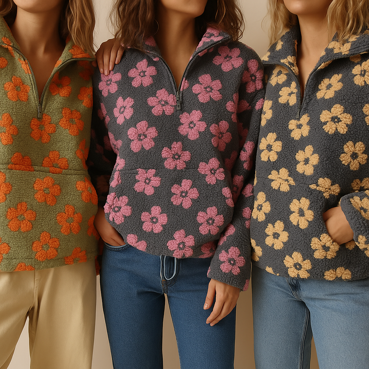 Fleur™ | Floral Fleece Sweater